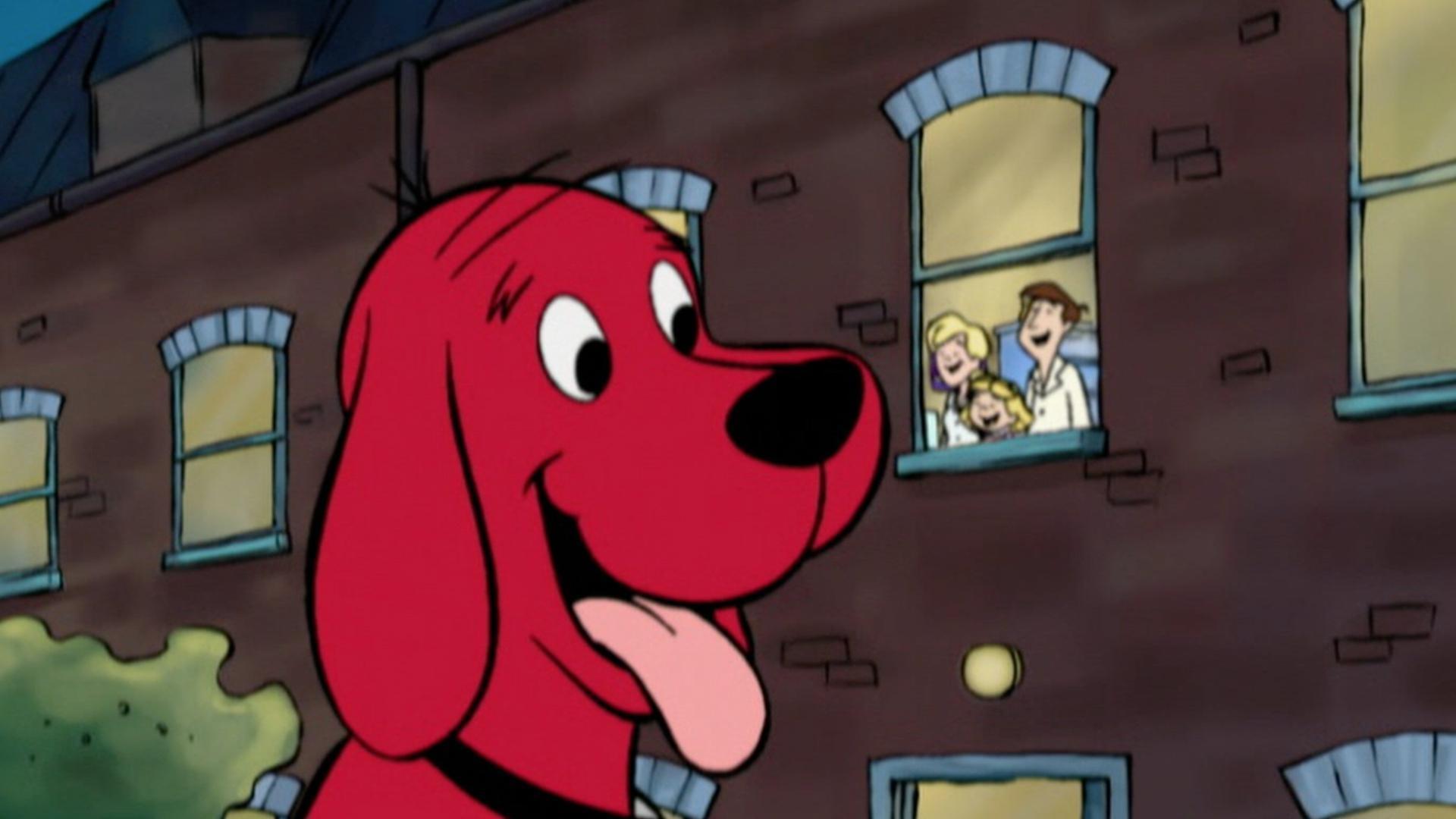 Clifford grows too big for the city apartment. / Jetta gives Emily Elizabeth a sweater.