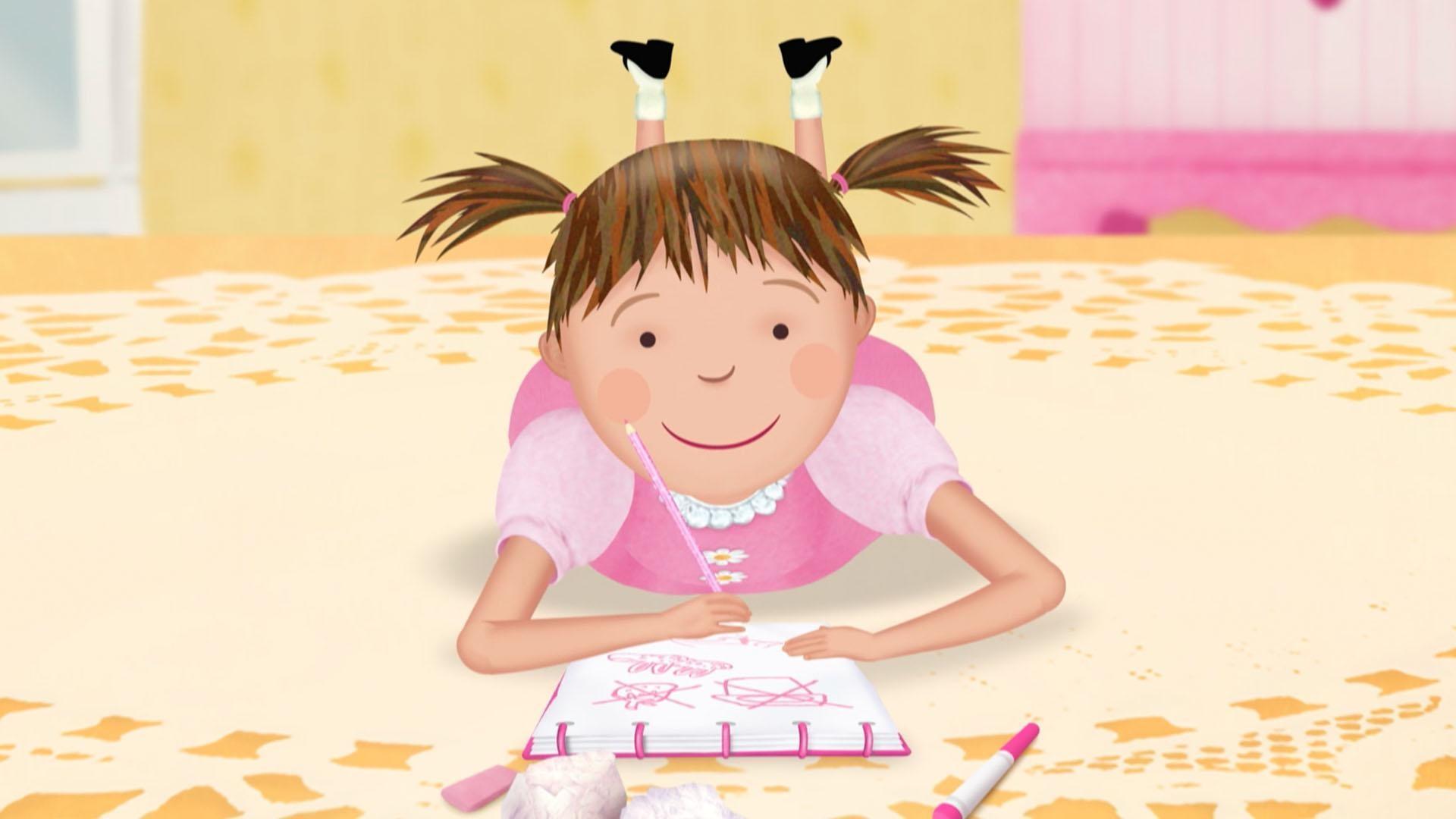 Pinkalicious finds it hard to practice singing when Pinkville's dogs want to join in!