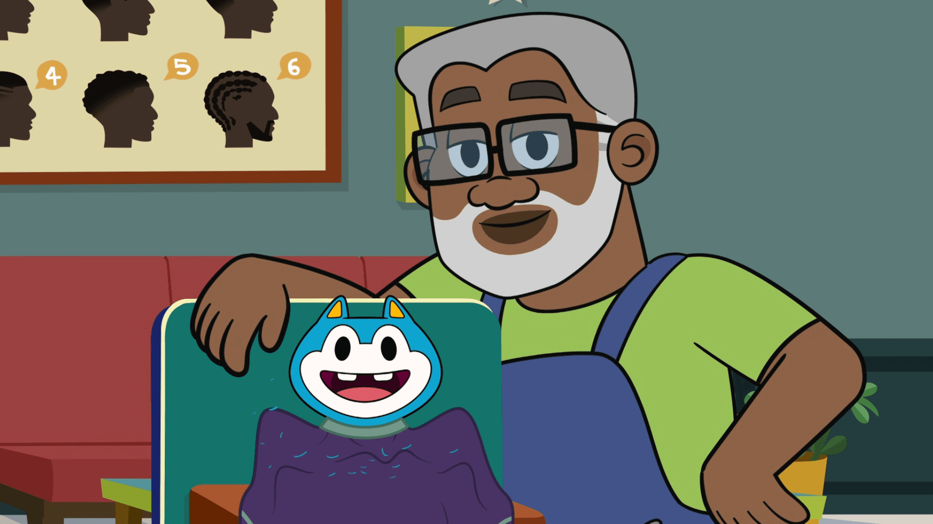 Luke, Louis and Stu visit Big Milt's barbershop for a fresh cut and help set up furniture.