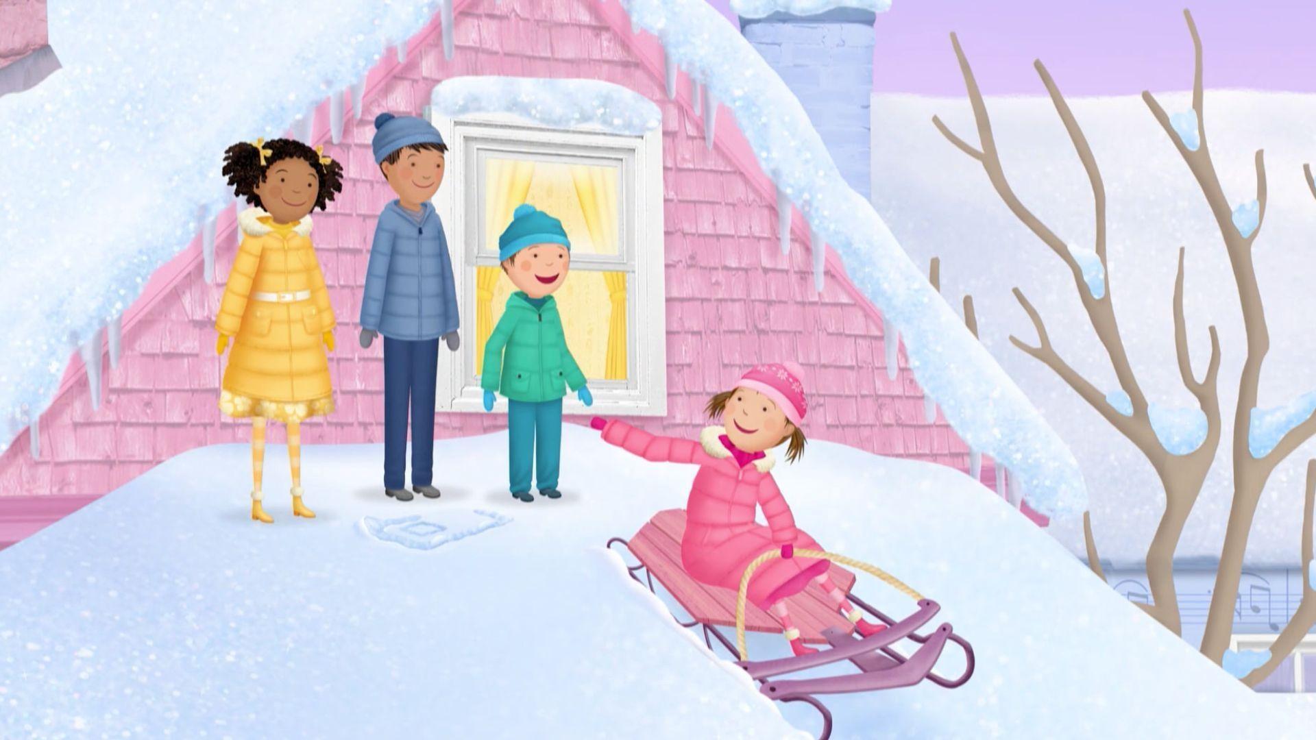 Pinkalicious helps Peter overcome his fear and ride the pinkatastic sled run!