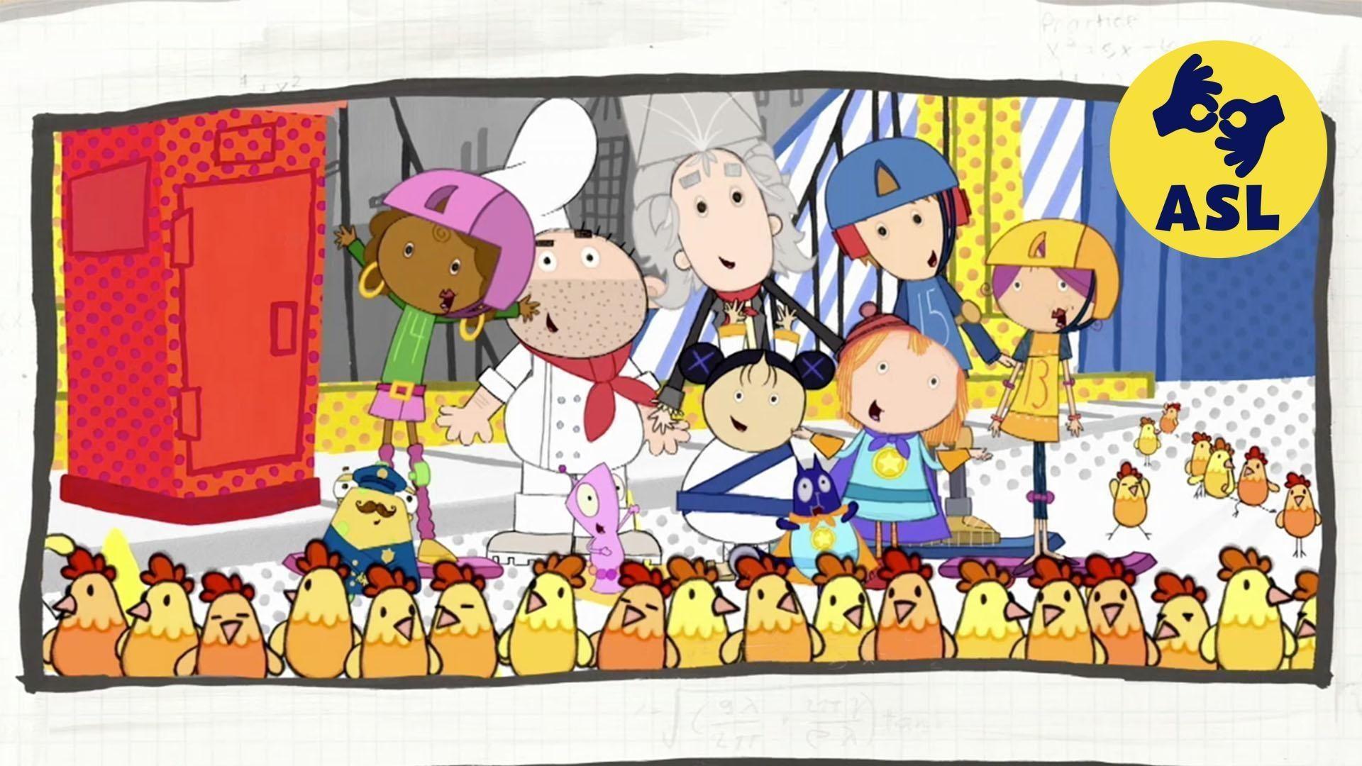 The Arch Villain is turning everything into arches! / Peg and Cat combat straight shapes.
