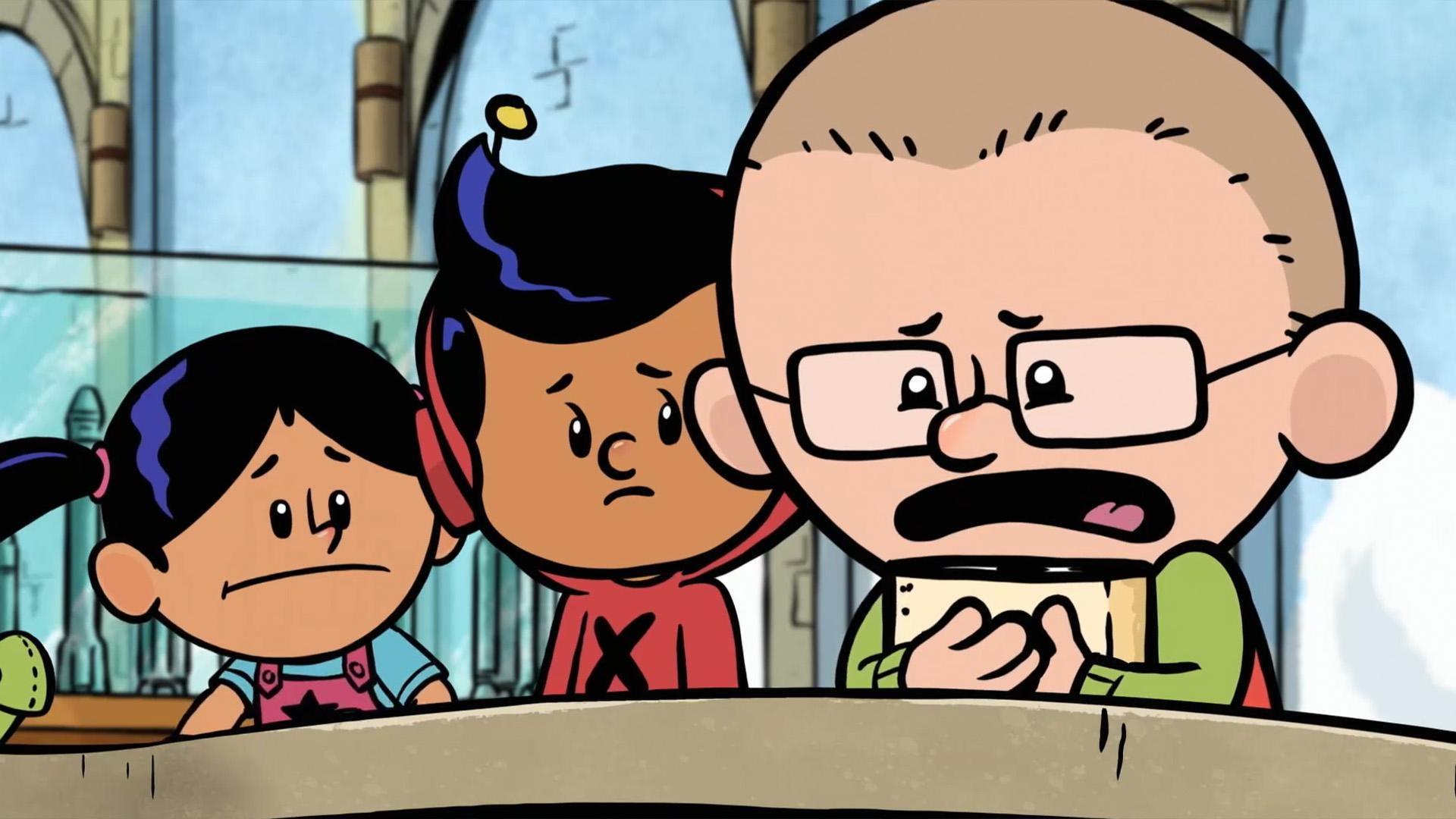 Brad creates a superhero, but second-guesses himself when an older boy criticizes him.