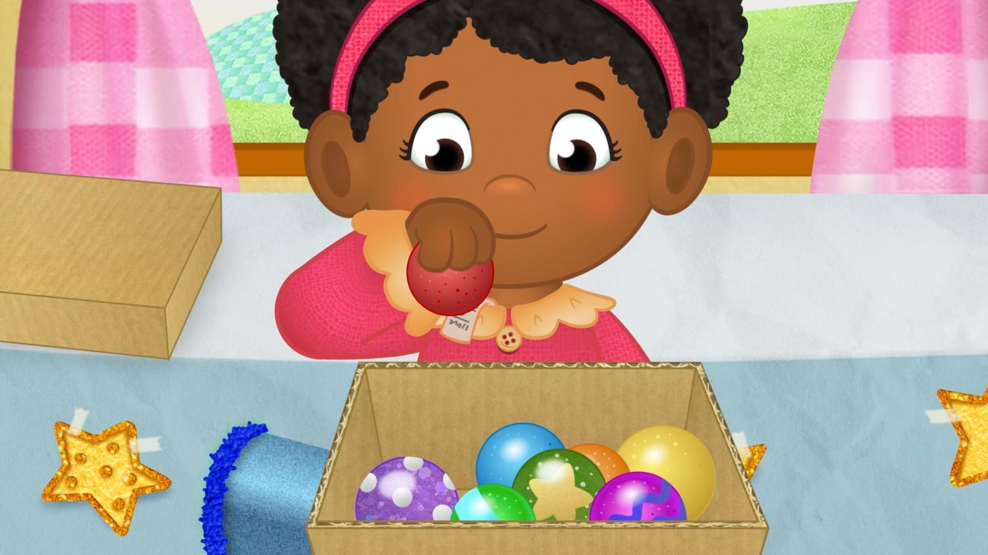 Miss Elaina wants to show us her bouncy ball collection and how high they can bounce.