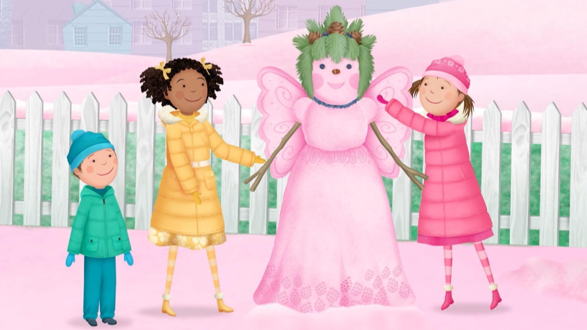 Pinkalicious decides to make something more pinkamazing out of pink snow than a snowman.