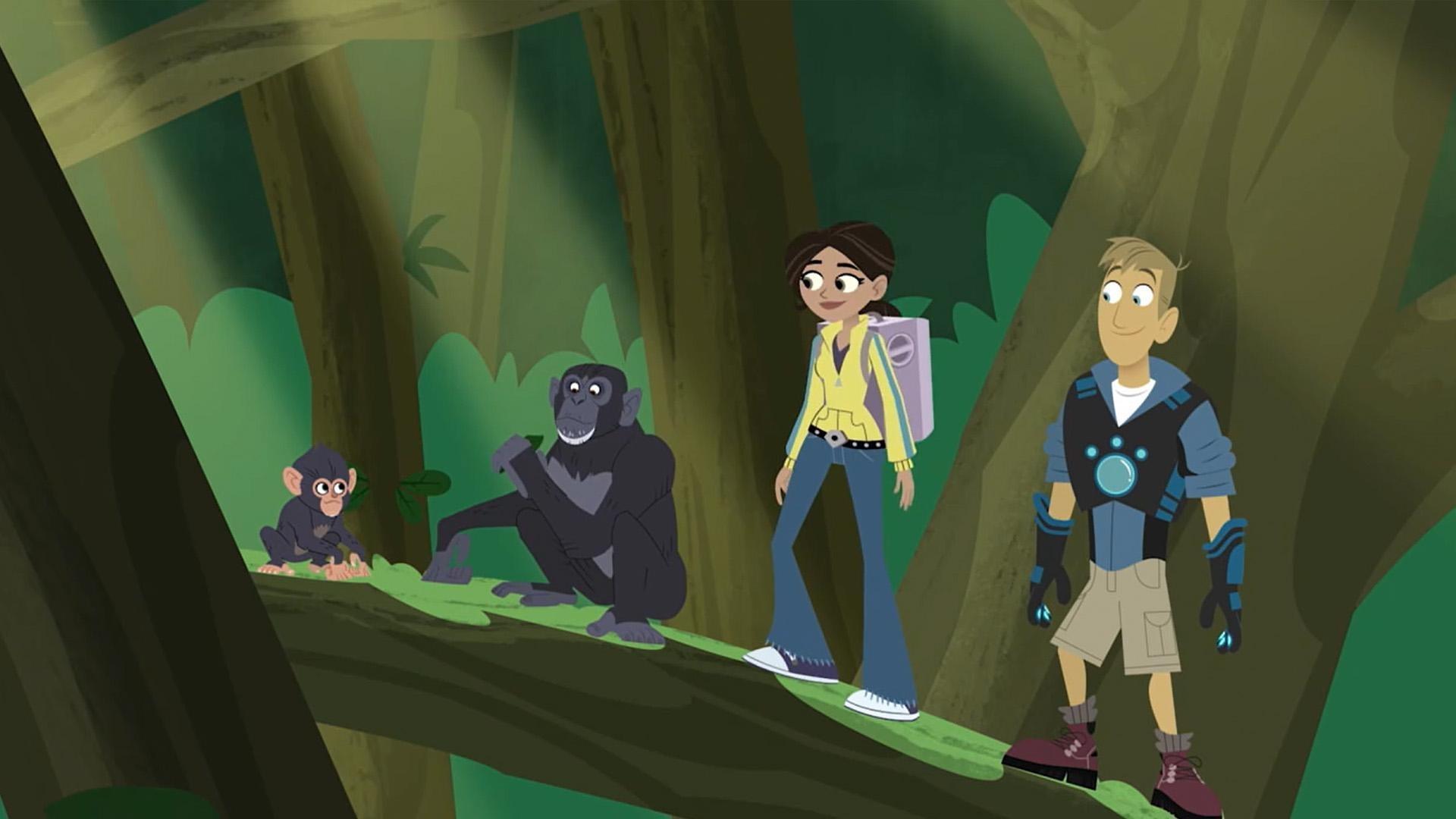 The gang ventures into Uganda's tropical forest and learns about chimpanzees.
