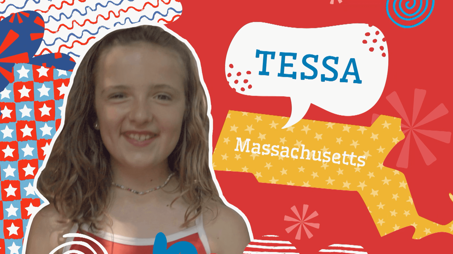 Tessa joins in the fun of her town’s 4th of July celebrations in Winthrop, Massachusetts.