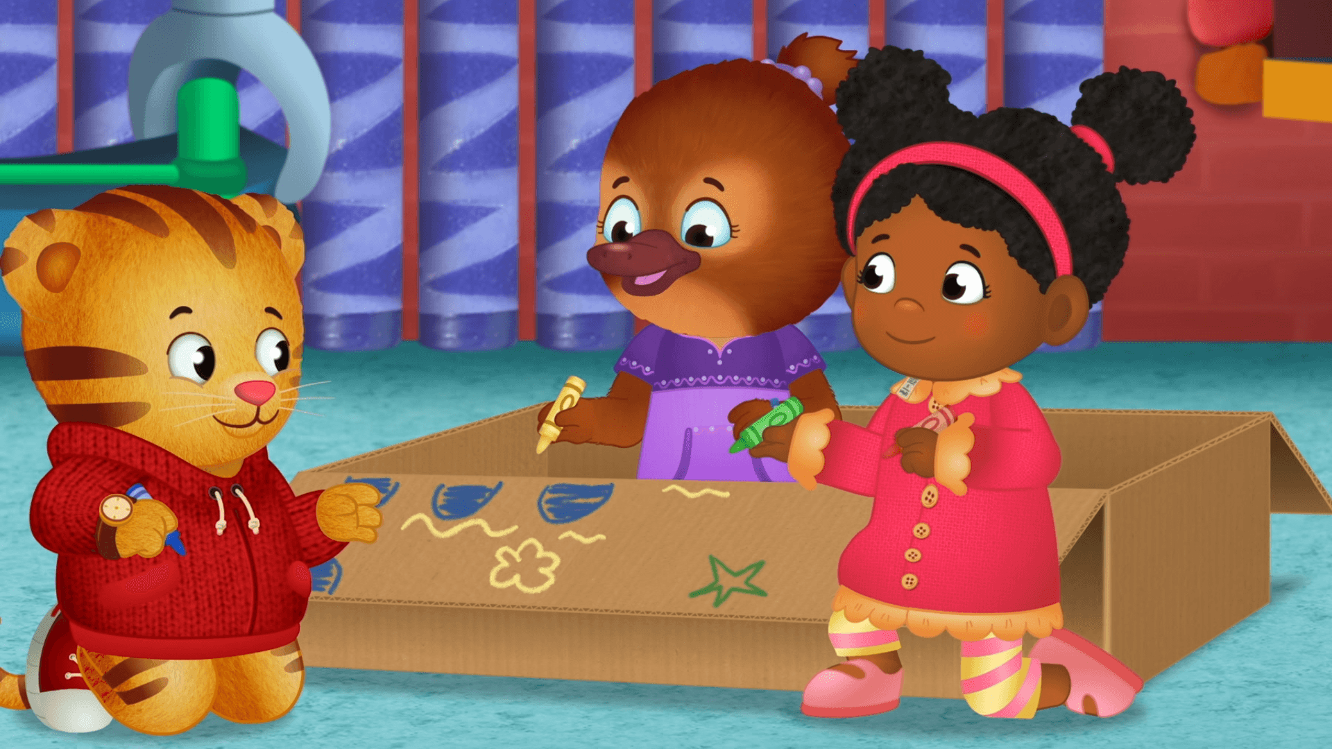 When Daniel wants to color a big box, he remembers he can do it a little bit at a time.