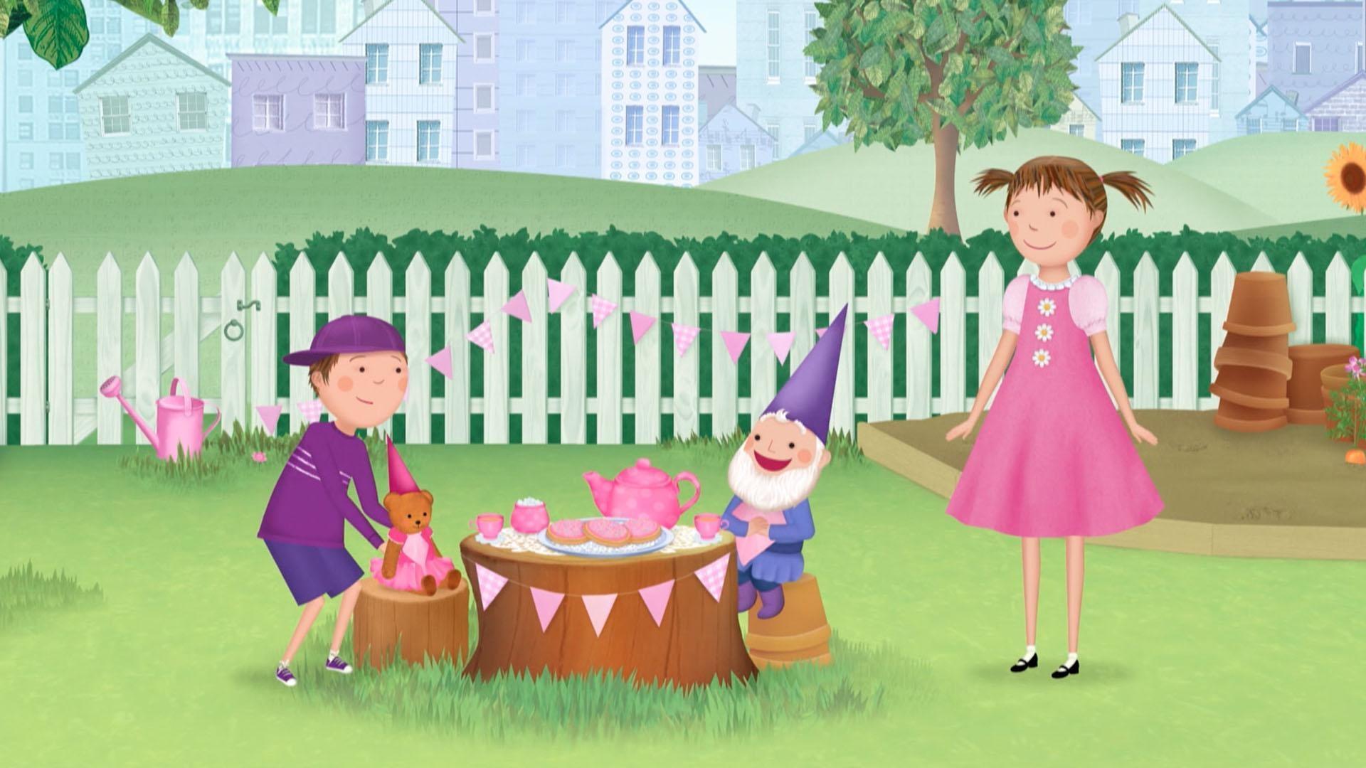 Pinkalicious and Peter teach Norman how to act at a pinkaperfect tea party.