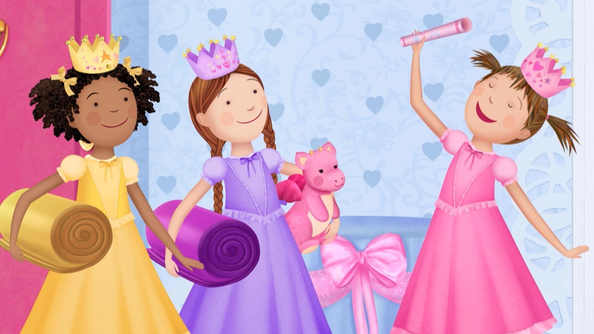 Pinkalicious is having a princess slumber party with Jasmine and Lila!