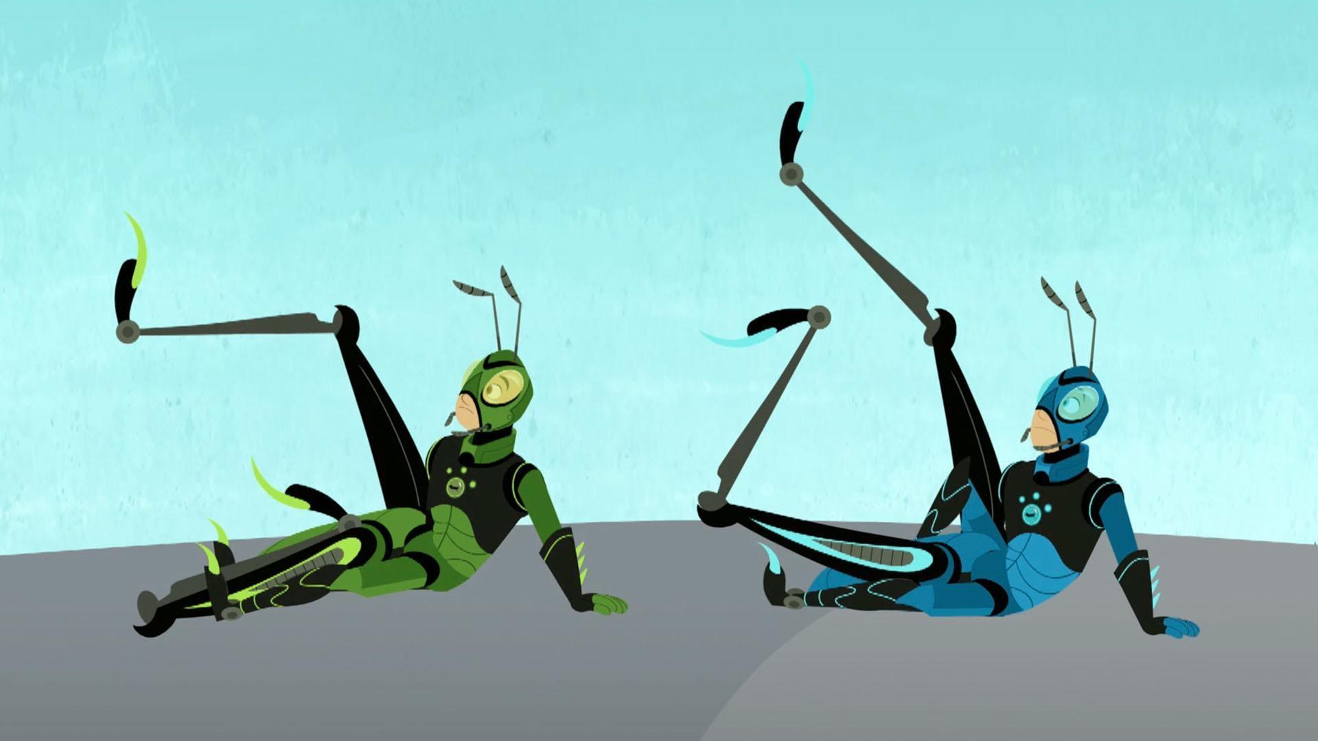 Aviva creates a Grasshopper Creature Power Suit.