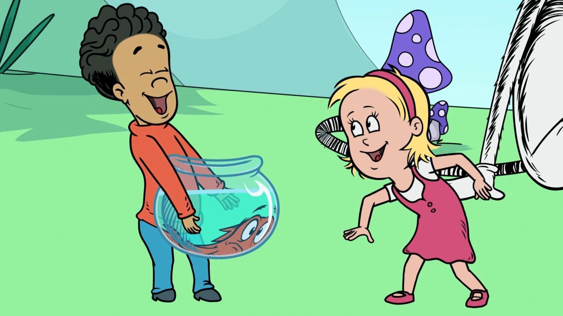 Nick y Sally ven lo que sucede cuando el Gravitómetro añade más gravedad.
