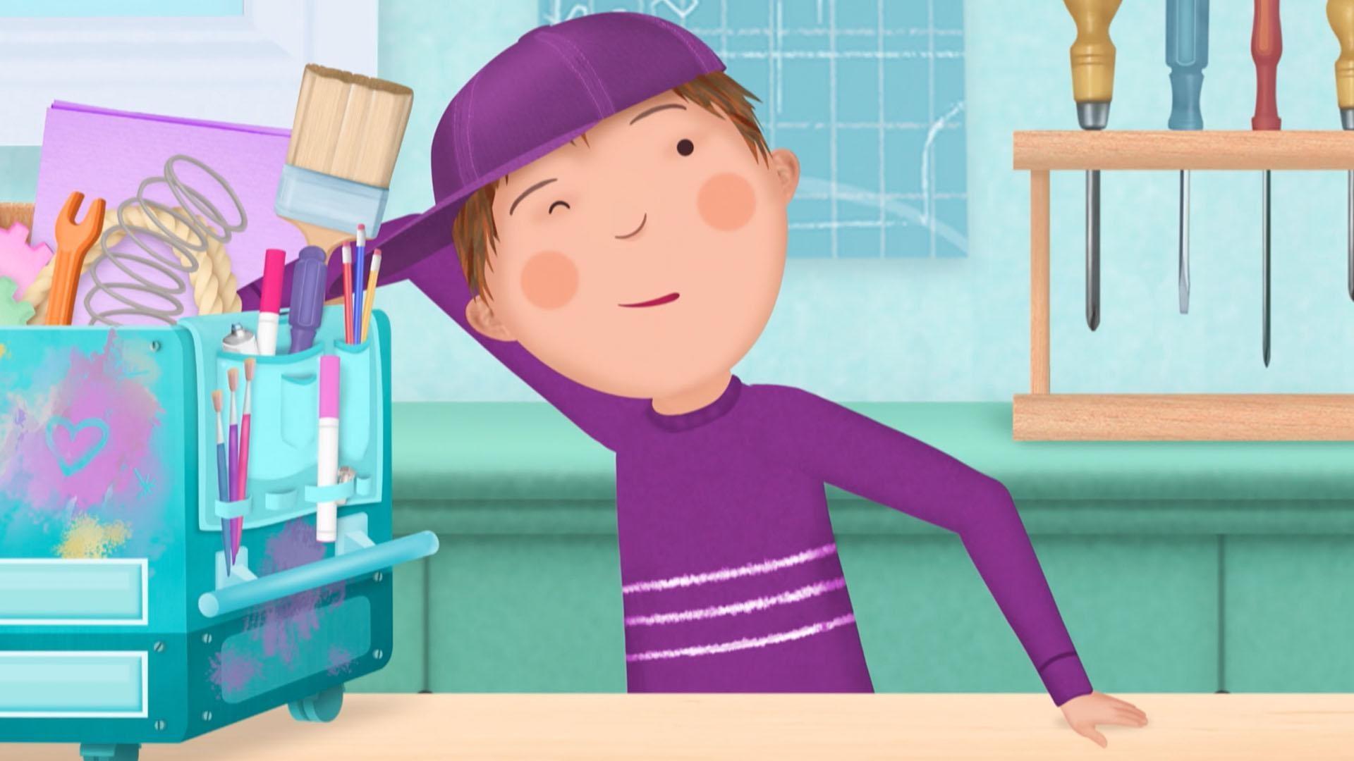 Pinkalicious and Peter build a playground for the three newborn kittens.