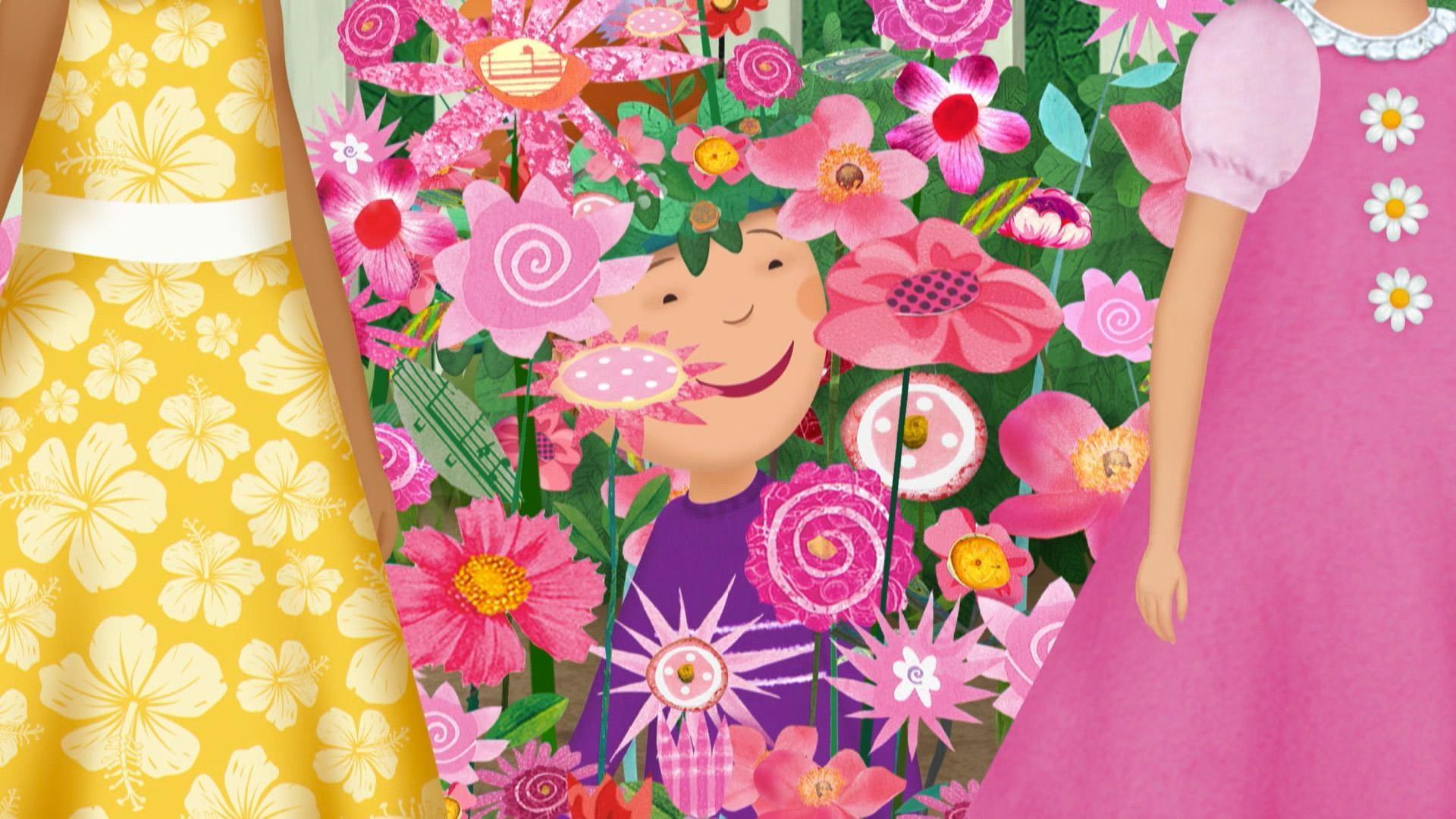 Pinkalicious and Peter cheer up an unhappy parrot. / Peter learns the art of camouflage.