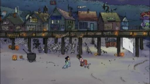 Emily Elizabeth dresses Clifford up as a lion for Halloween.