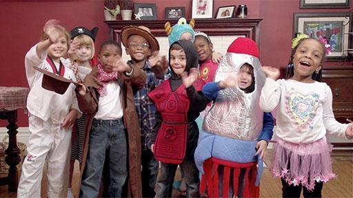 Friends dress up in all kinds of costumes at the costume party.