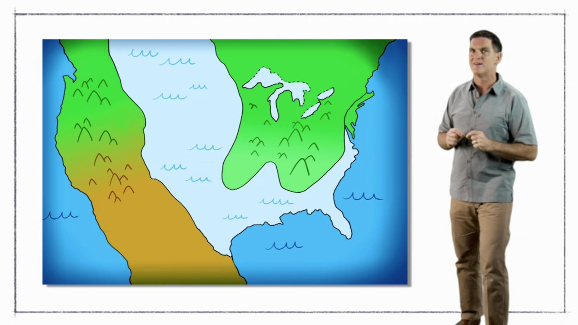 Dr. Scott explains that parts of the United States used to be covered by water.