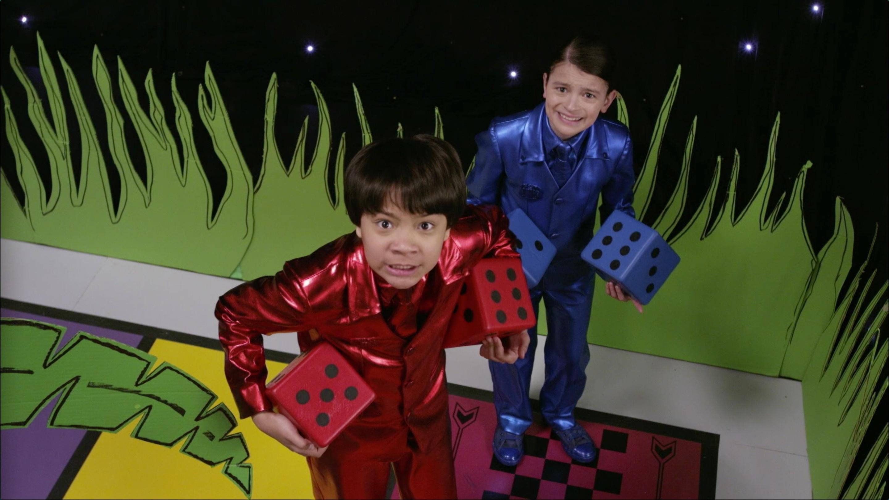 Otto and Olive have been zapped into a board game.