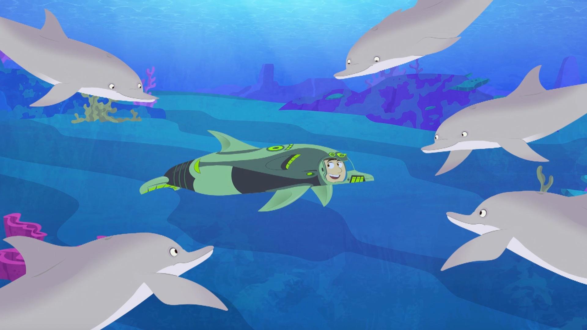 Chris and the dolphin pod go on a rescue mission to save Martin and Whistle the dolphin.