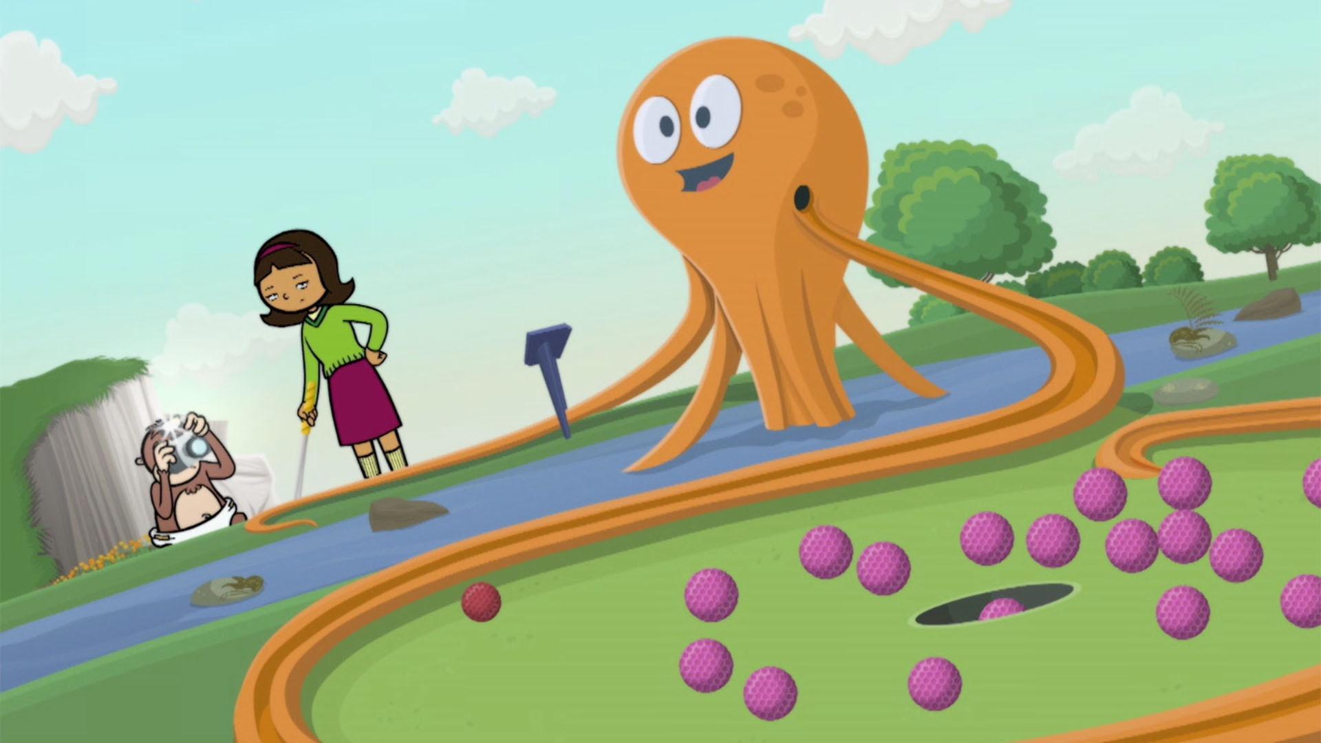 Becky really wants to win the mini golf tournament, but it's not easy to beat a cheater.
