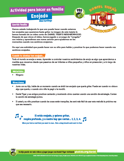 Download PDF for Family Letter and Activity: When You Feel So Mad